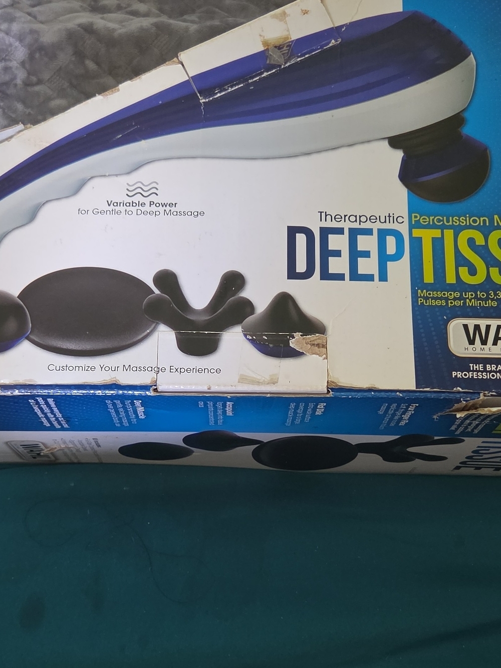 Deep Tissue Percussion Massage Device - Blue/White